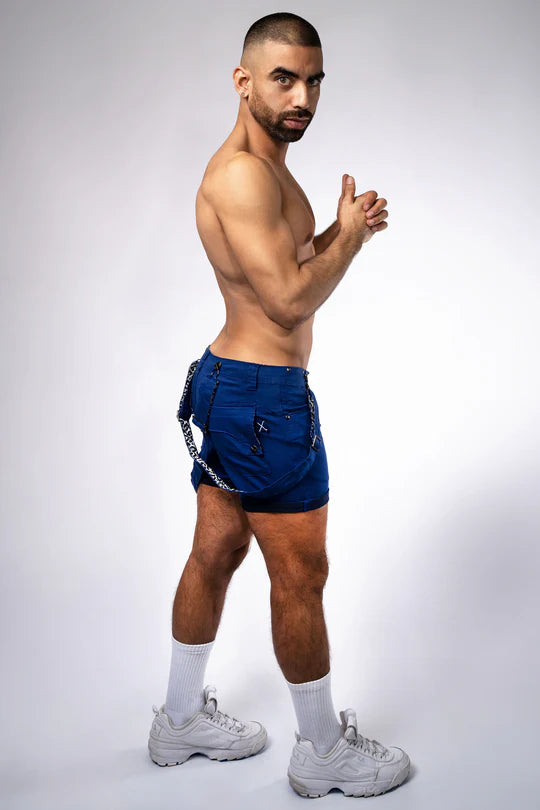 Tiger Horse Throb Stretch Shorts Blue