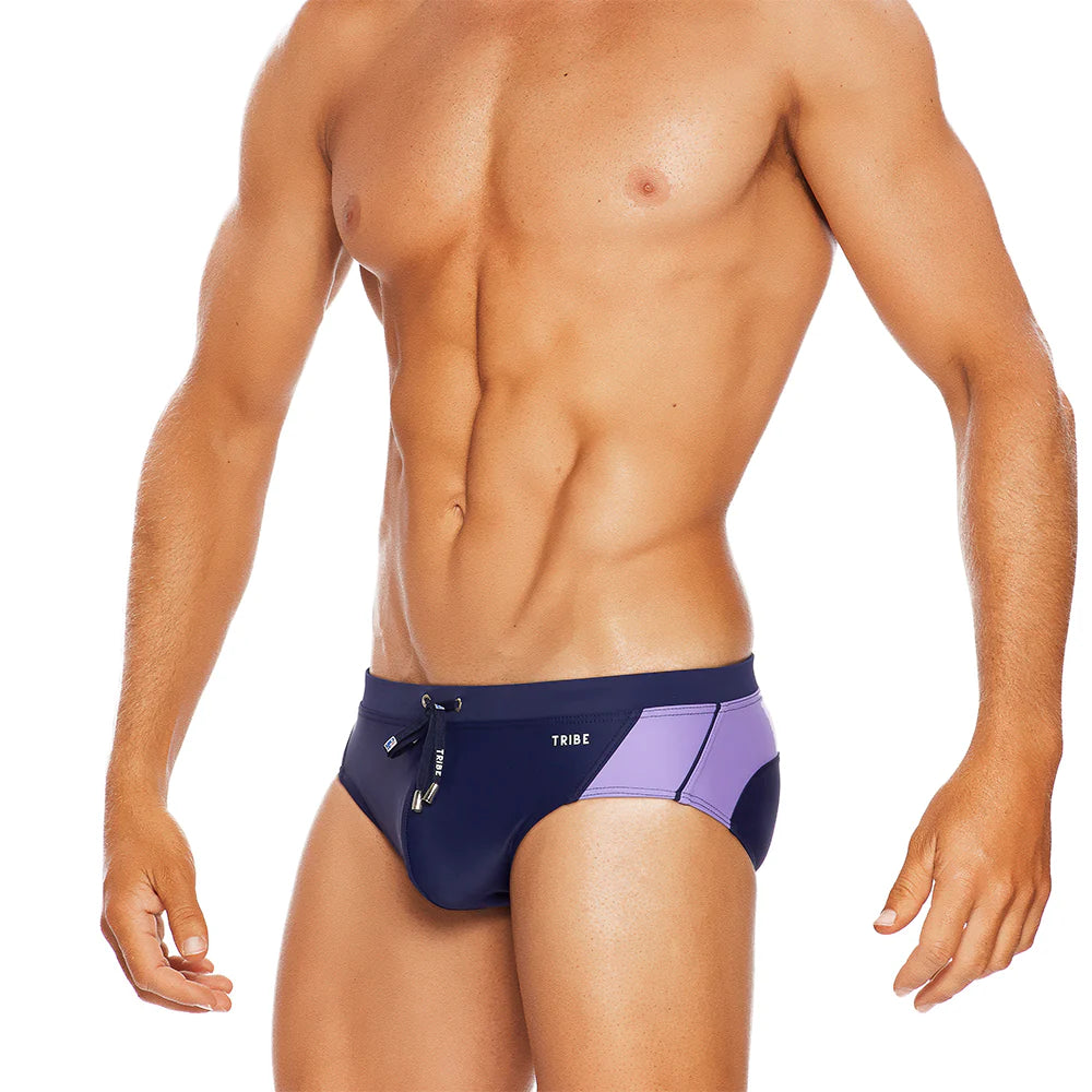 Tribe Barbados Grenada Lo Rise Swim Brief Navy-Purple