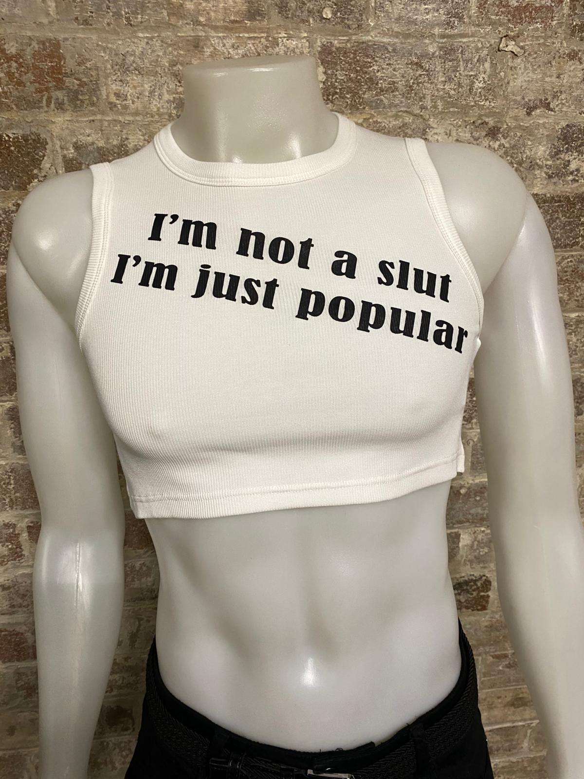Daly Male Sleeveless Crop Top "NOT A SLUT"