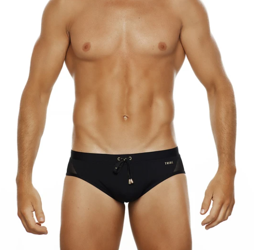 Tribe Milan Lo Rise Swim Brief Black