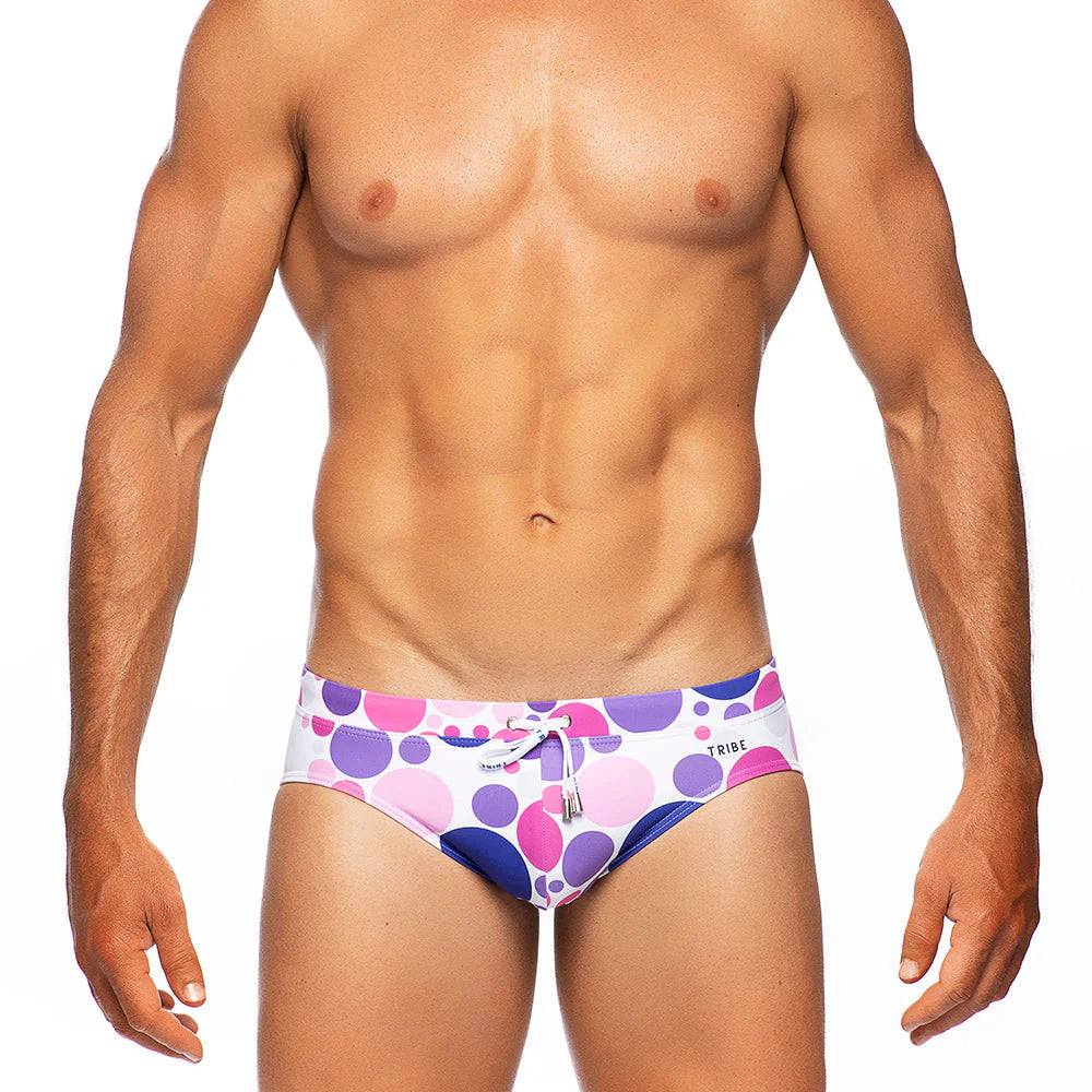 Tribe Bubbles Lo Rise Swim Brief Purple