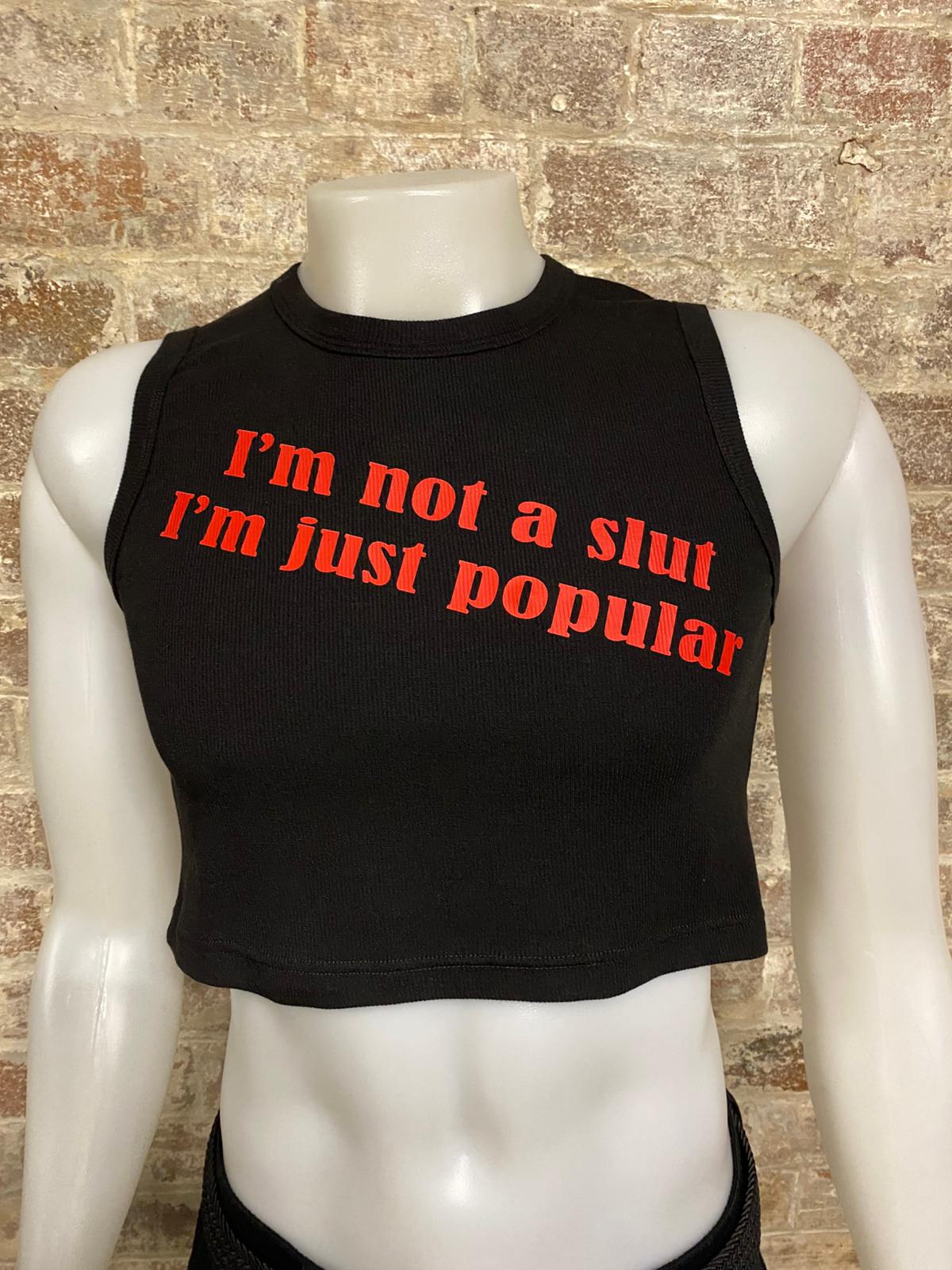 Daly Male Sleeveless Crop Top "NOT A SLUT"