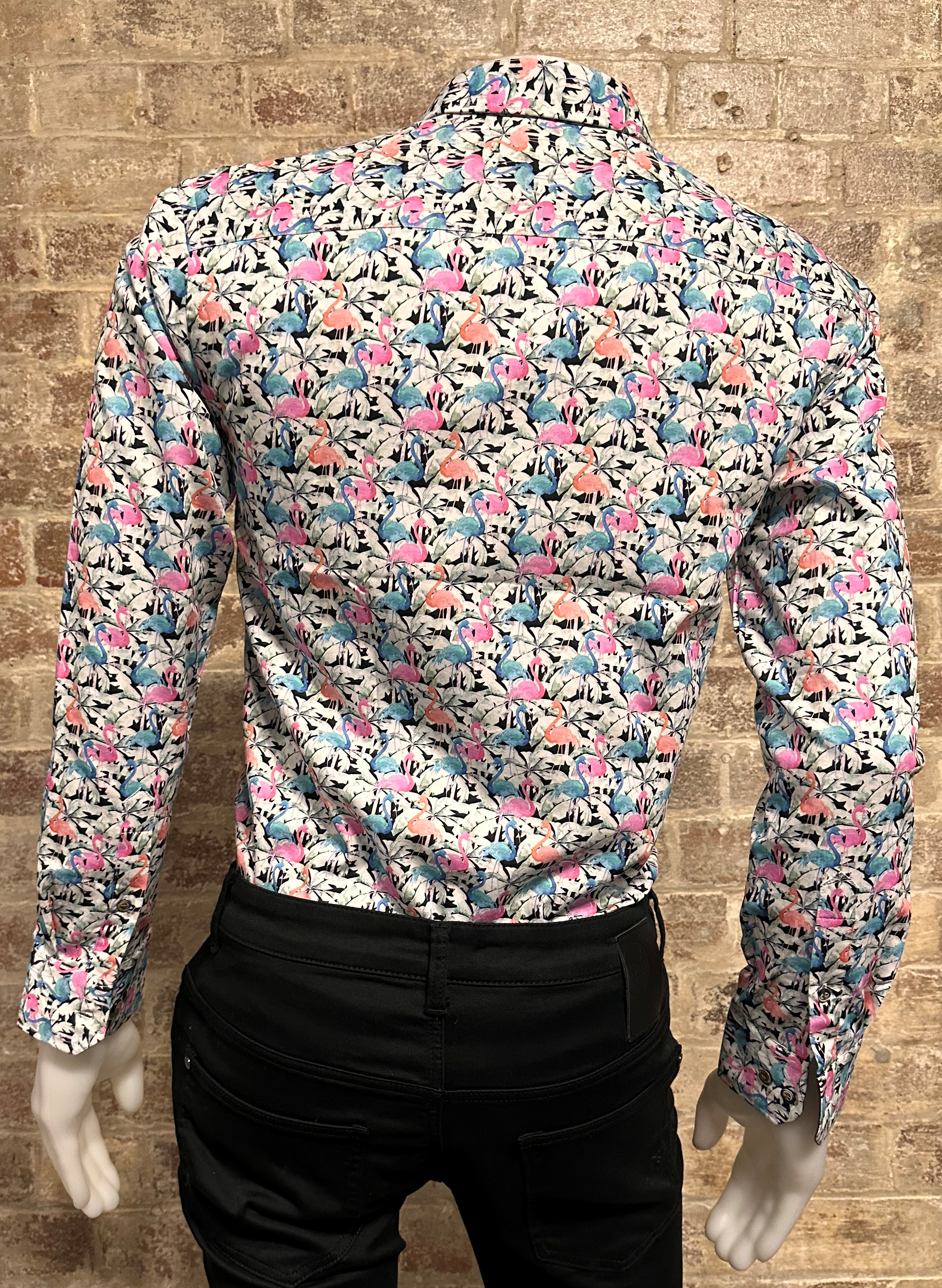 AK Demire Long Sleeve Shirt Flamingo Print