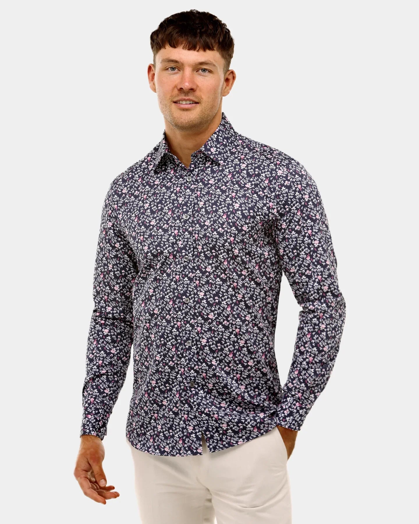 Brooksfield Long Sleeve Slim Fit Dress Shirt