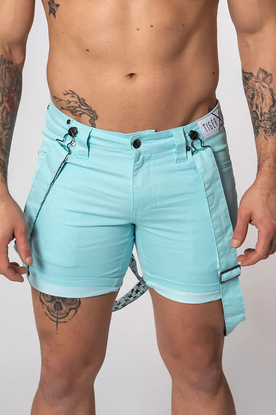 Tiger Horse Cam Stretch Shorts Blue
