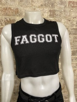 Daly Male Sleeveless Crop Top "FAGGOT"