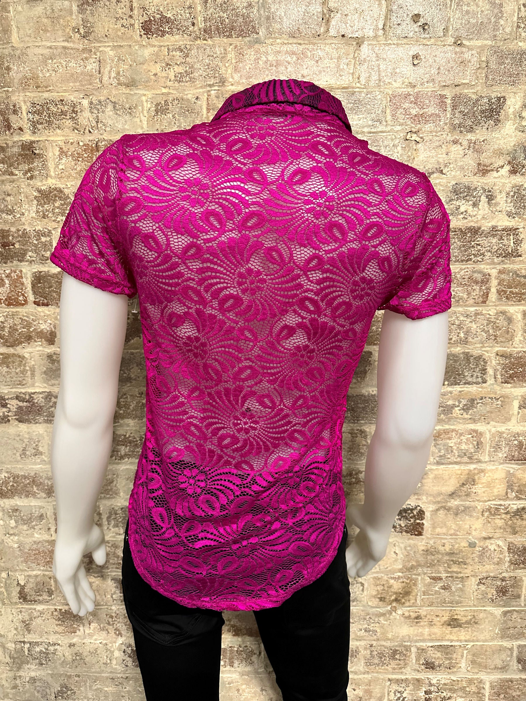 Daly Male Short Sleeve Lace Muscle Shirt