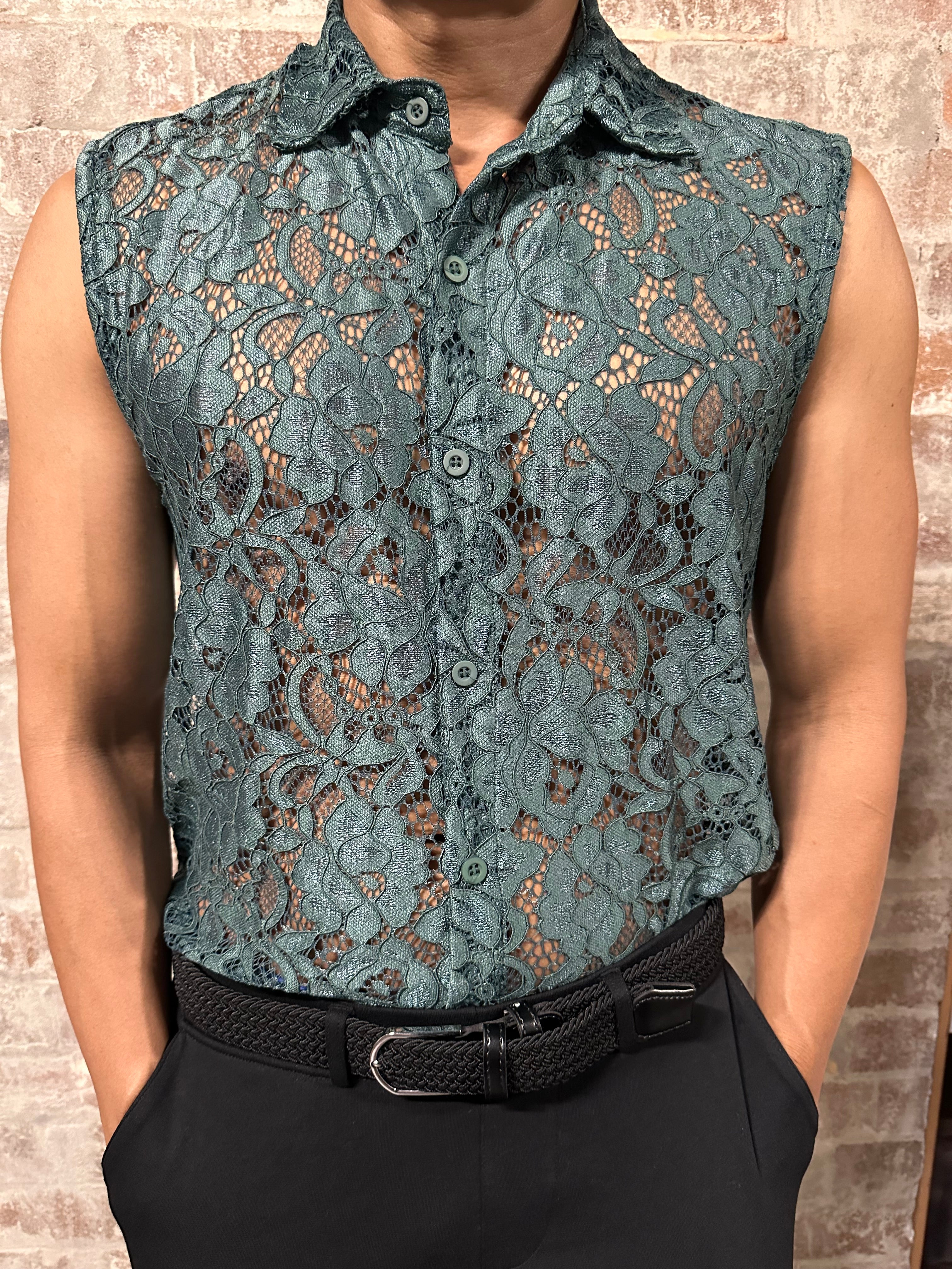 Christopher Daniels Sleeveless Lace Shirt