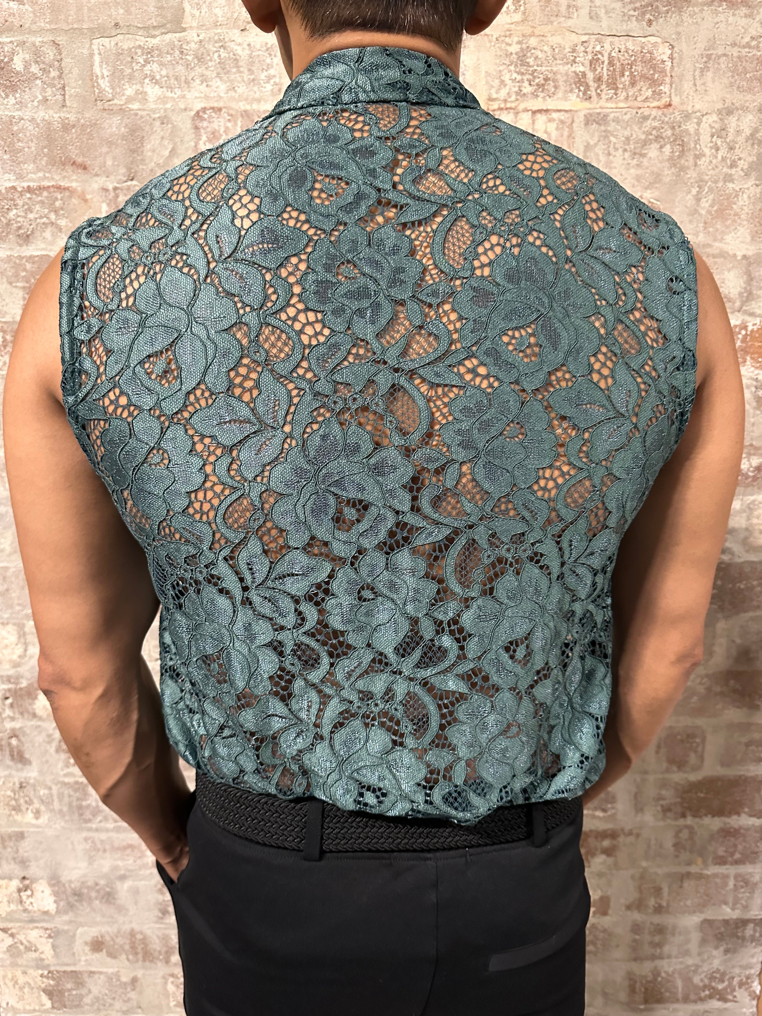 Christopher Daniels Sleeveless Lace Shirt