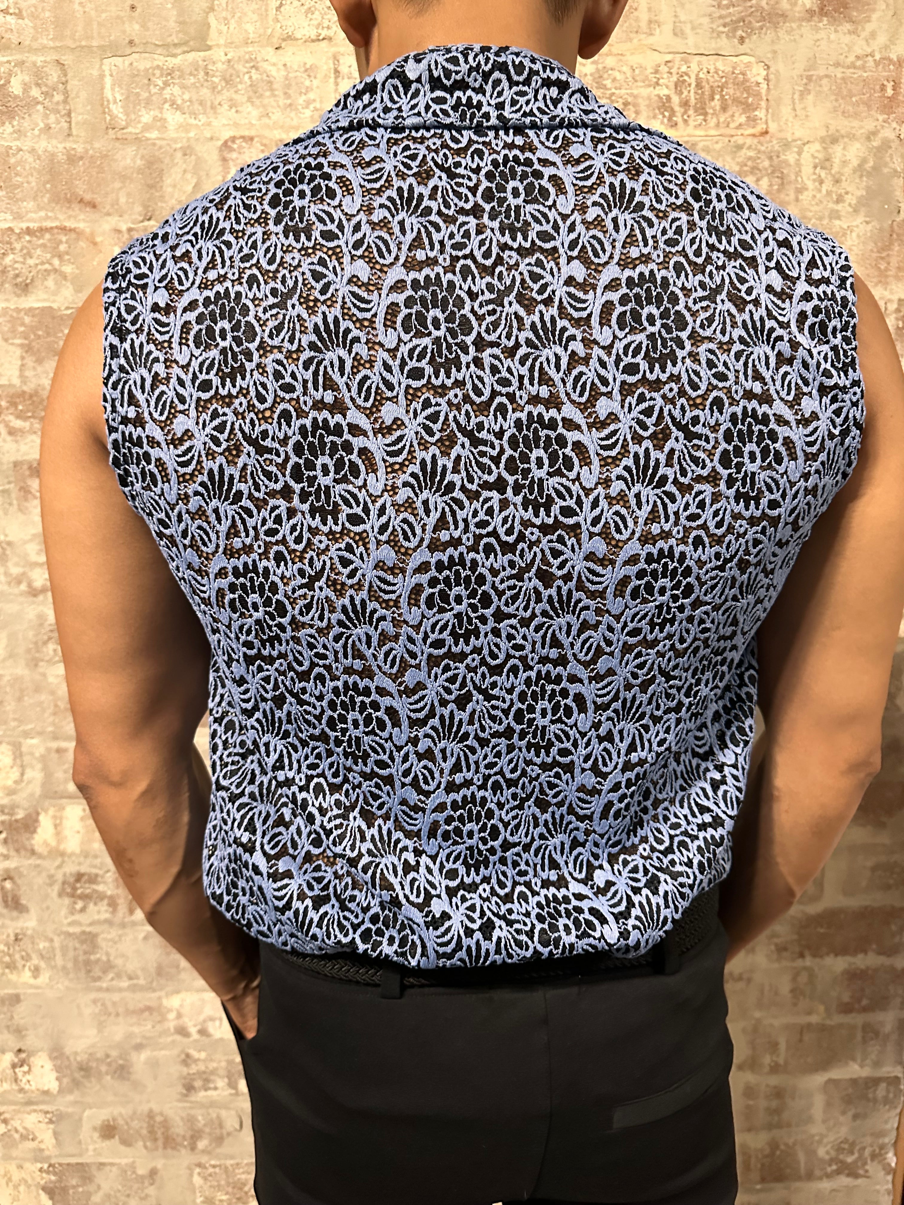 Christopher Daniels Sleeveless Lace Shirt