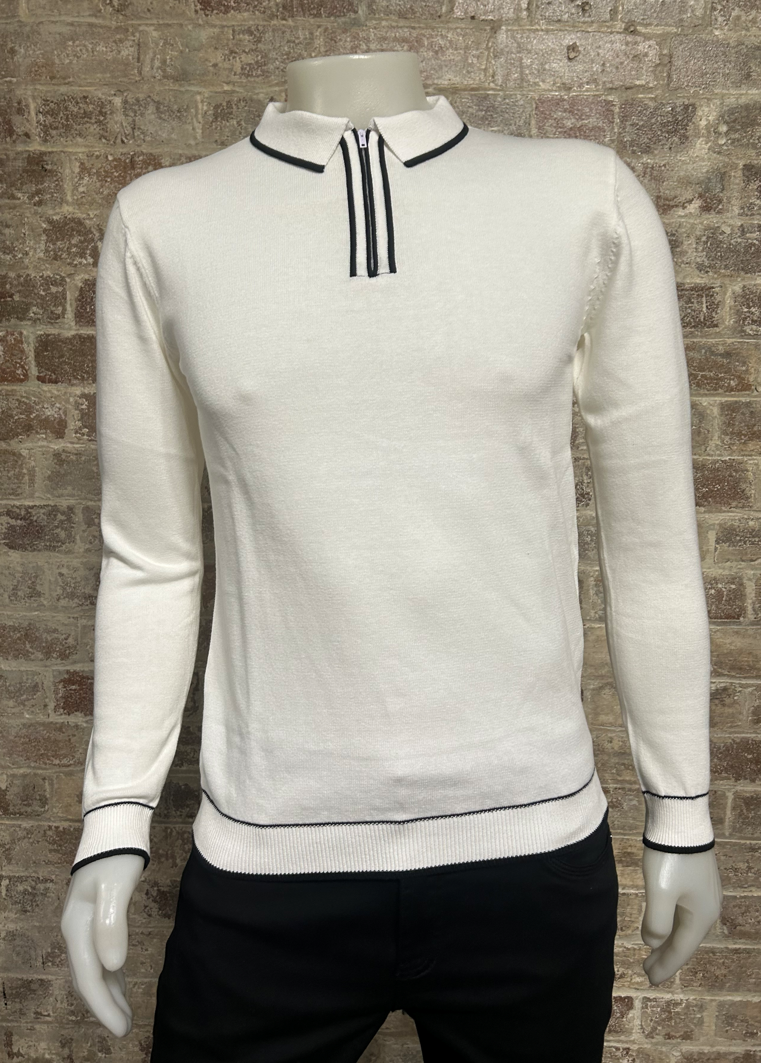 Zasum Knitwear Long Sleeve Zip Front Pullover