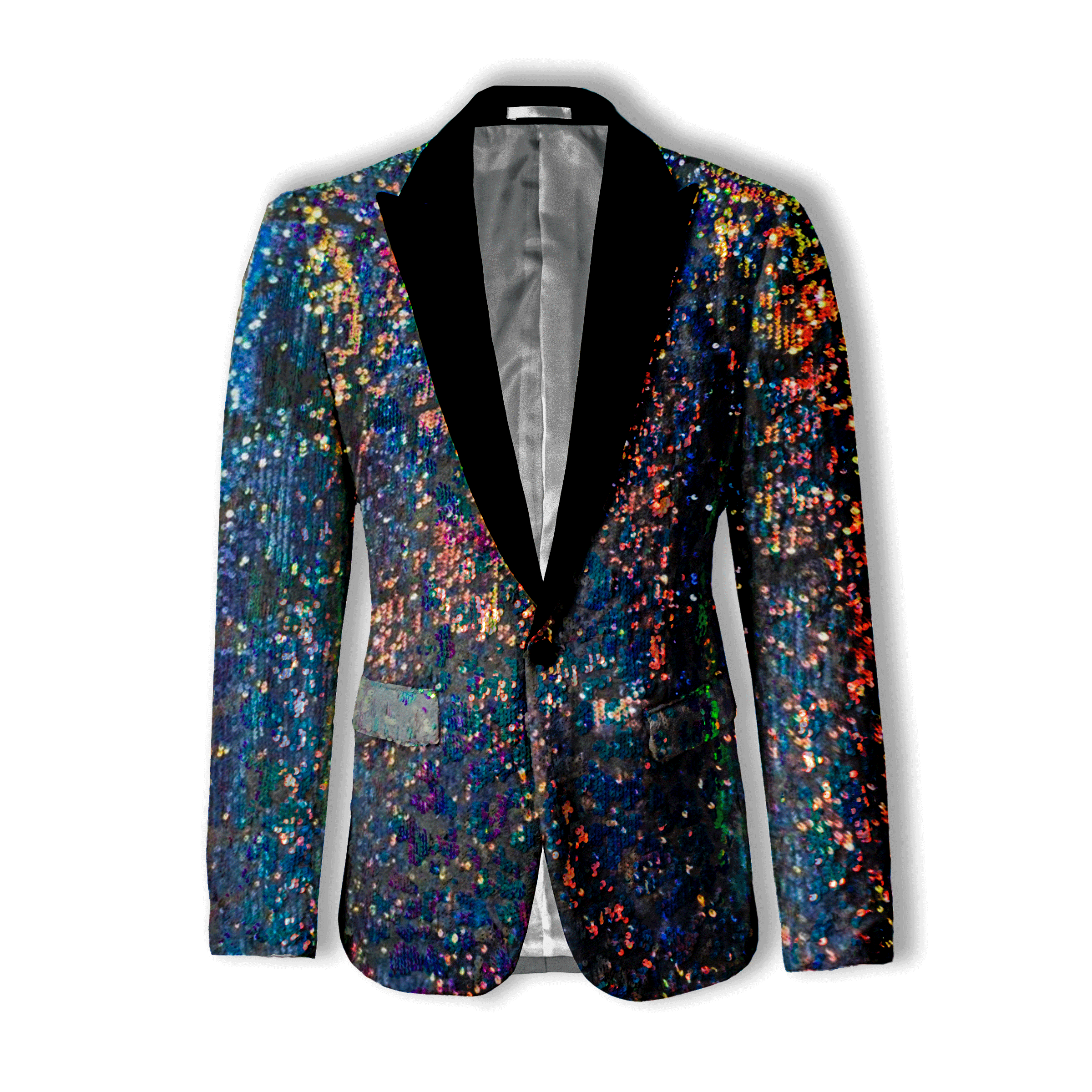 Varce Sequin Black Peak Lapel Dinner Jacket