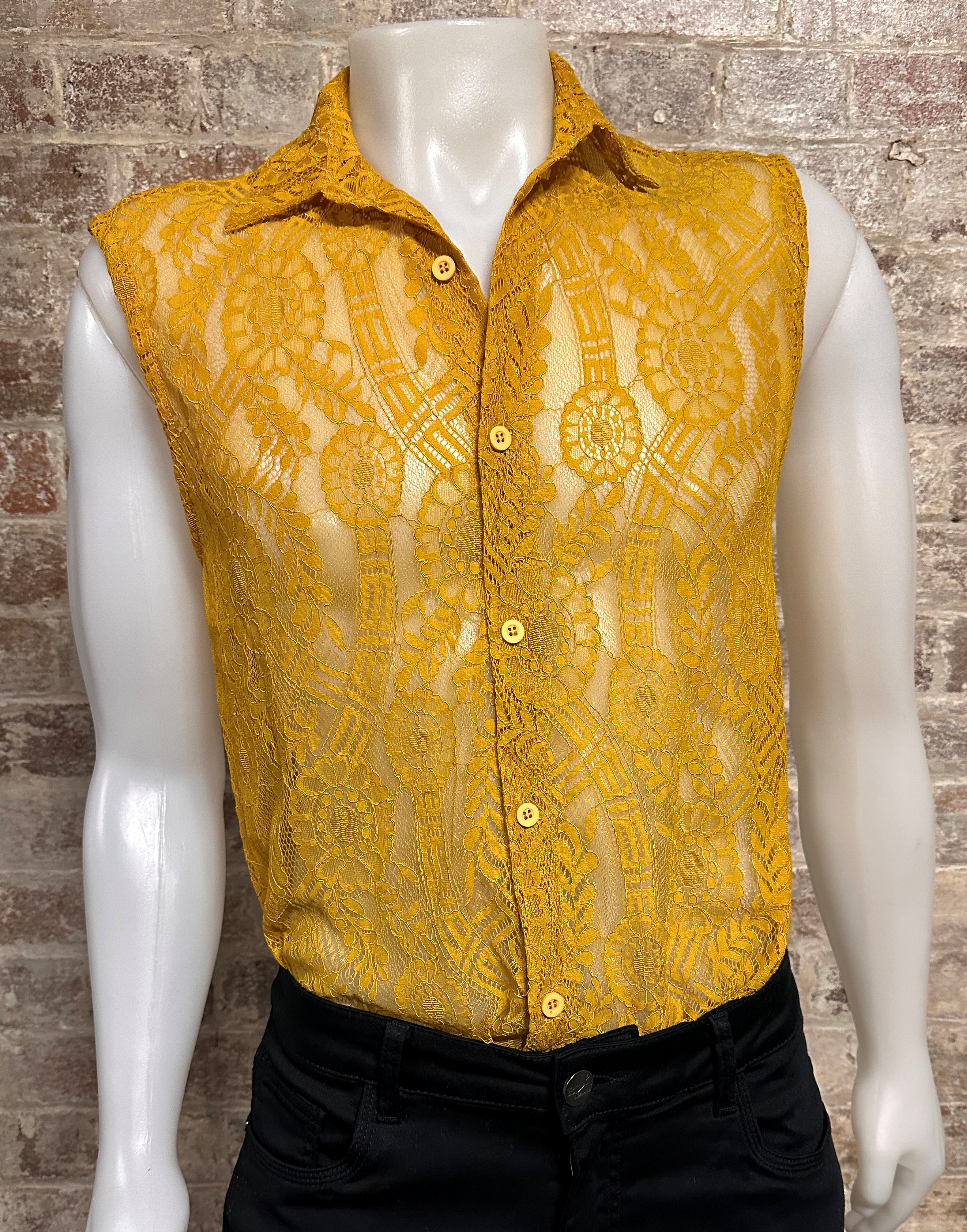 Daly Male Sleeveless Lace Shirt