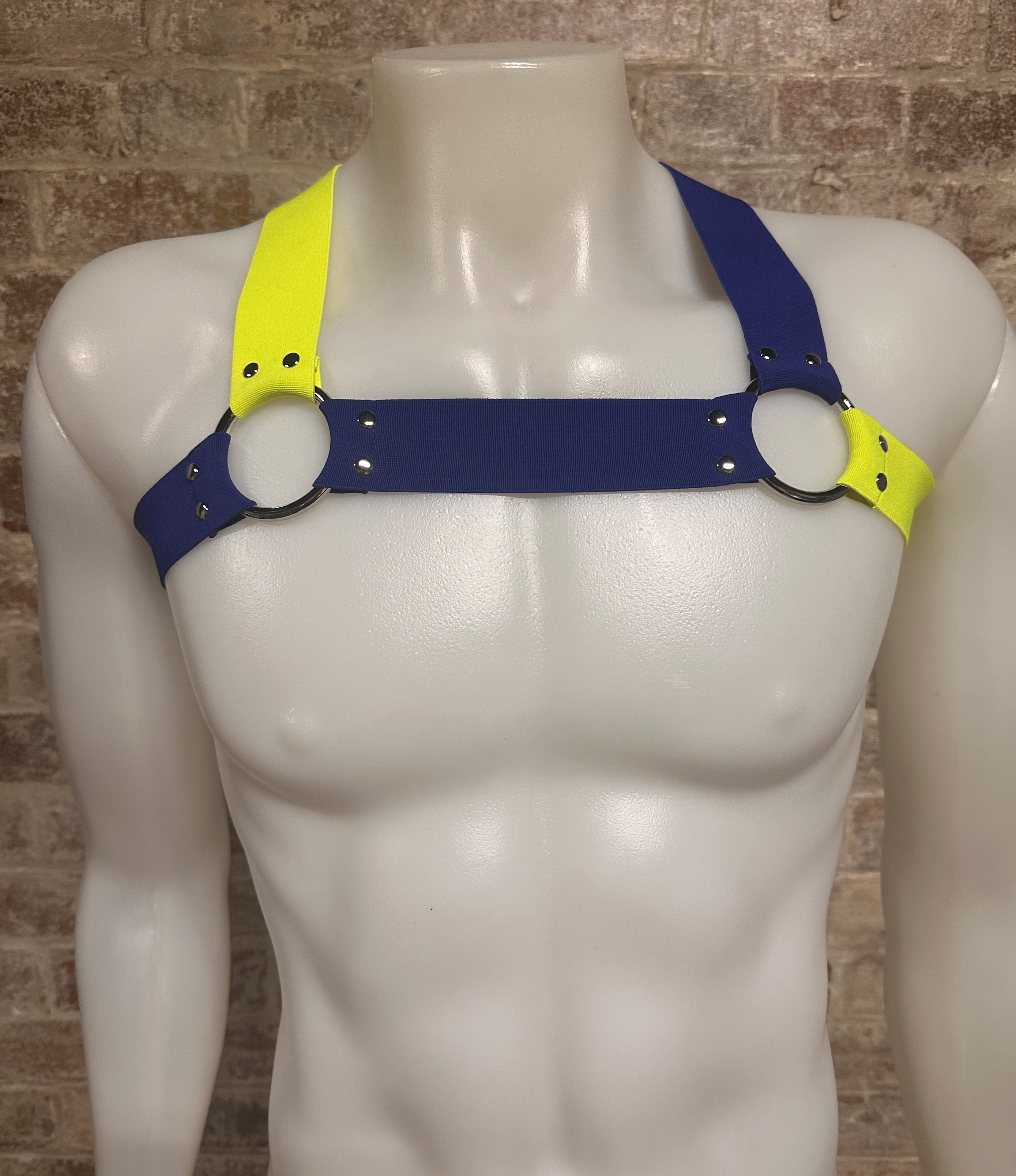 Daly Male Body Harness Neon Yellow-Navy