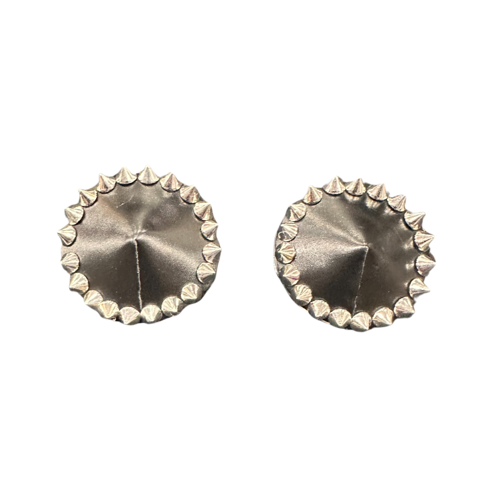 Daly Male Nipple Pasties PU Leather Silver Stud Edge