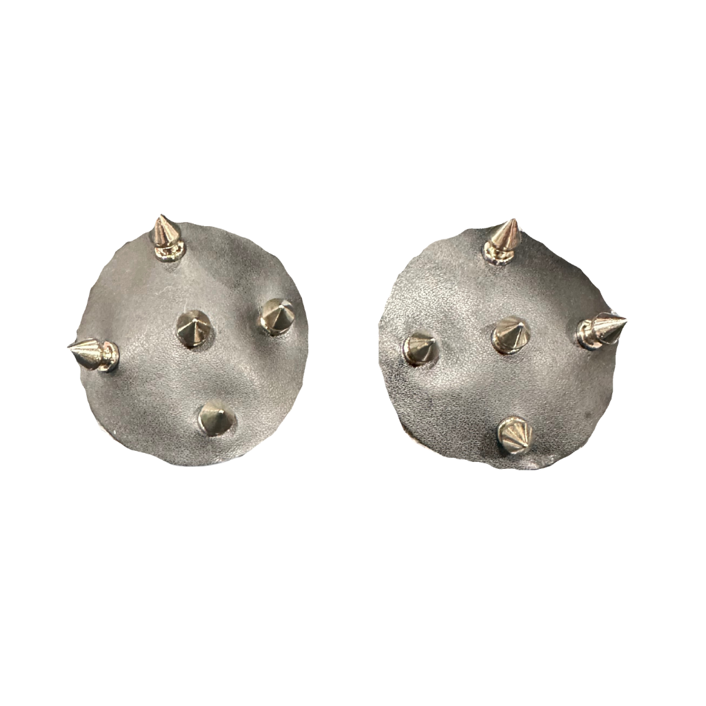 Daly Male Nipple Pasties Black PU Silver Stud