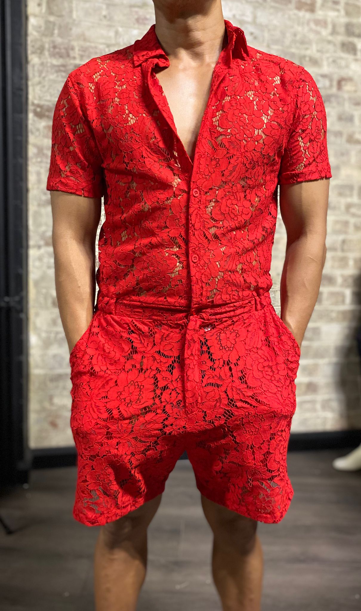 Nontouch Onepiece Lace Romper