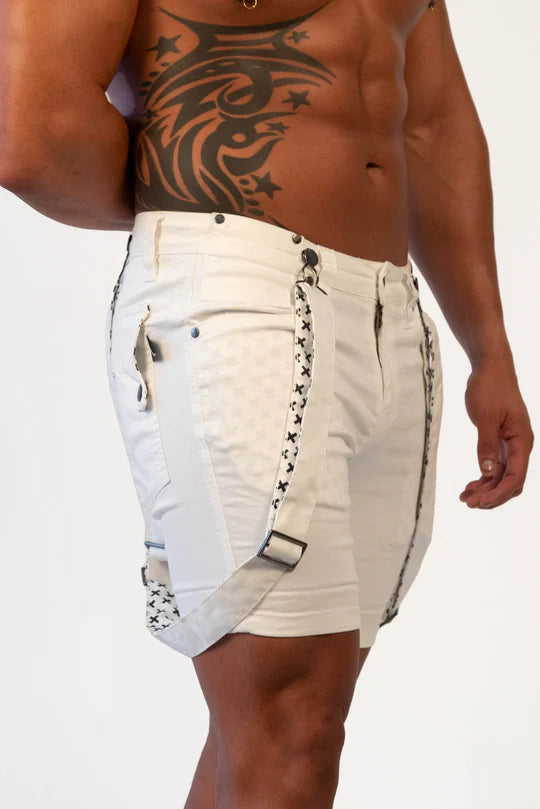 TIGER HORSE WADE STRETCH SHORTS WHITE