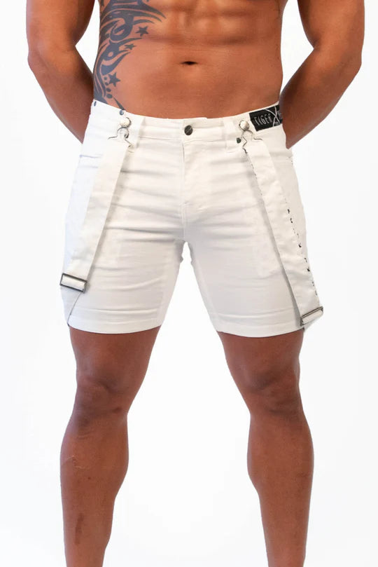 TIGER HORSE WADE STRETCH SHORTS WHITE