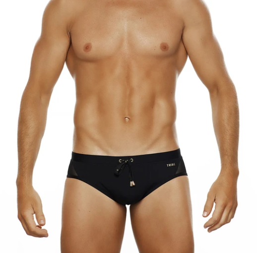 TRIBE MILAN LO RISE SWIM BRIEF BLACK