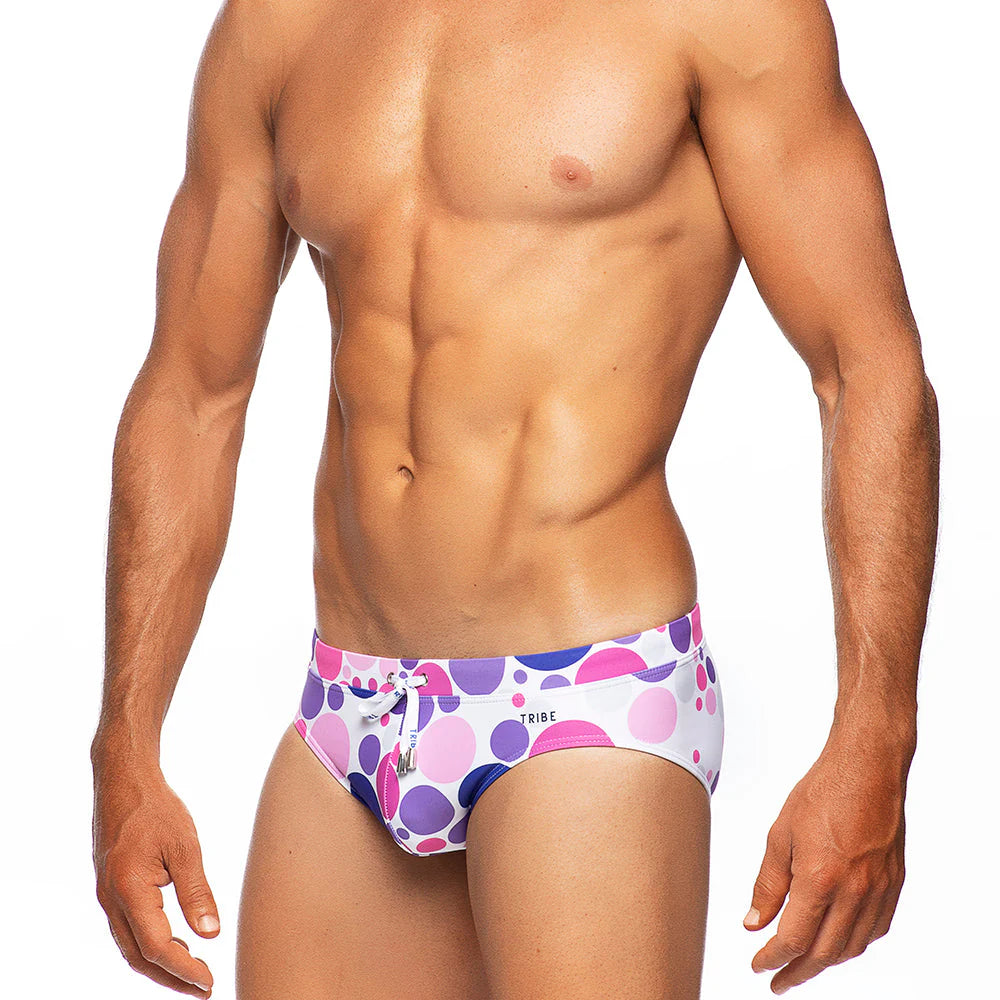 TRIBE BUBBLES LO RISE SWIM BRIEF PURPLE