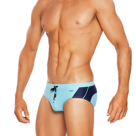 TRIBE BARBADOS LO RISE SWIM BRIEF SKY-NAVY