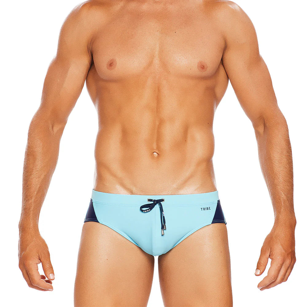 TRIBE BARBADOS LO RISE SWIM BRIEF SKY-NAVY