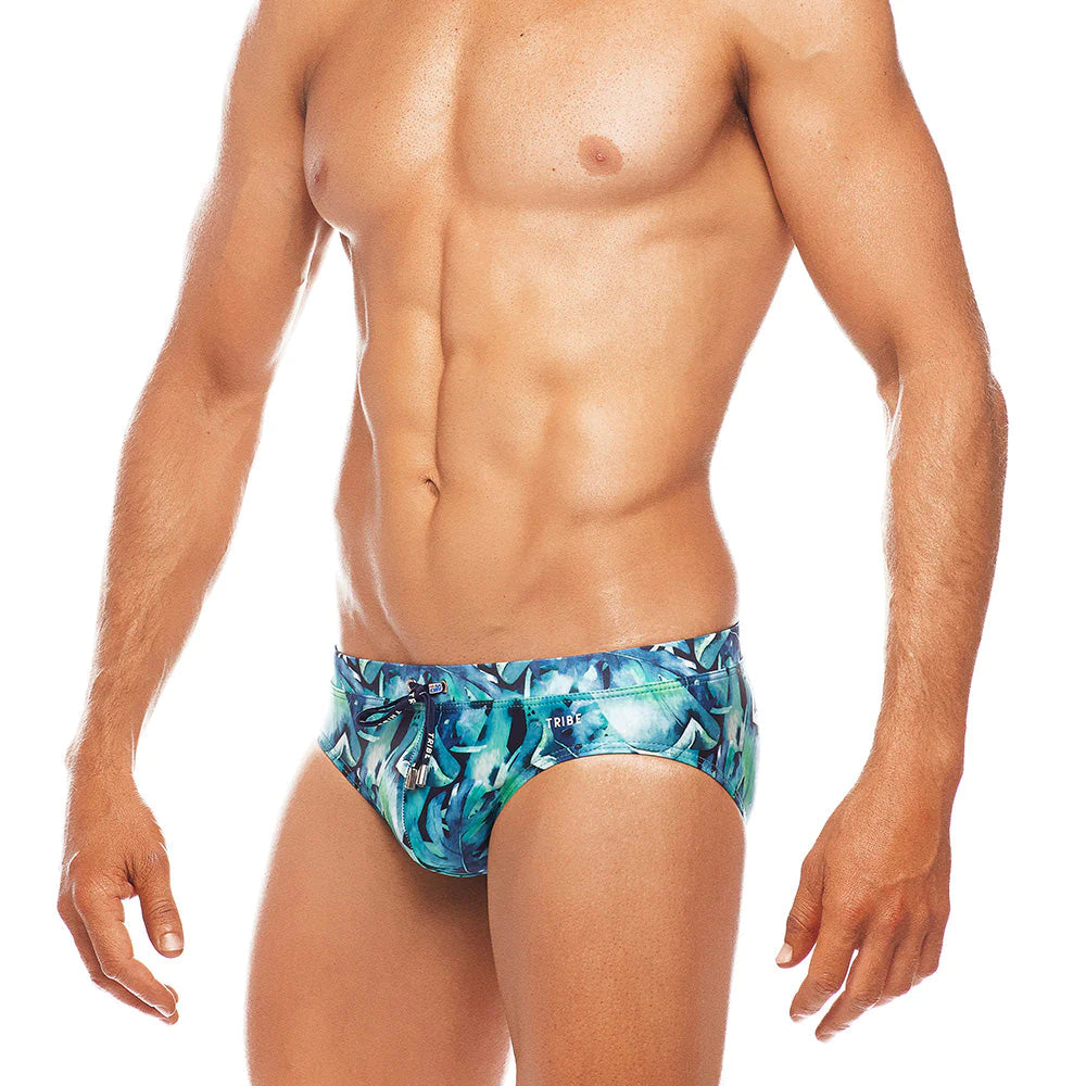 TRIBE AMAZON LO RISE SWIM BRIEF GREEN