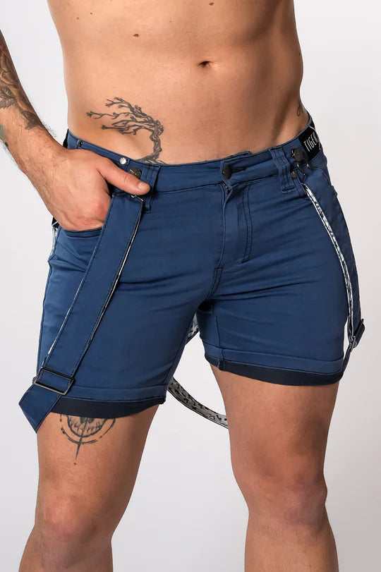 TIGER HORSE BLAZE STRETCH SHORTS BLUEBERRY