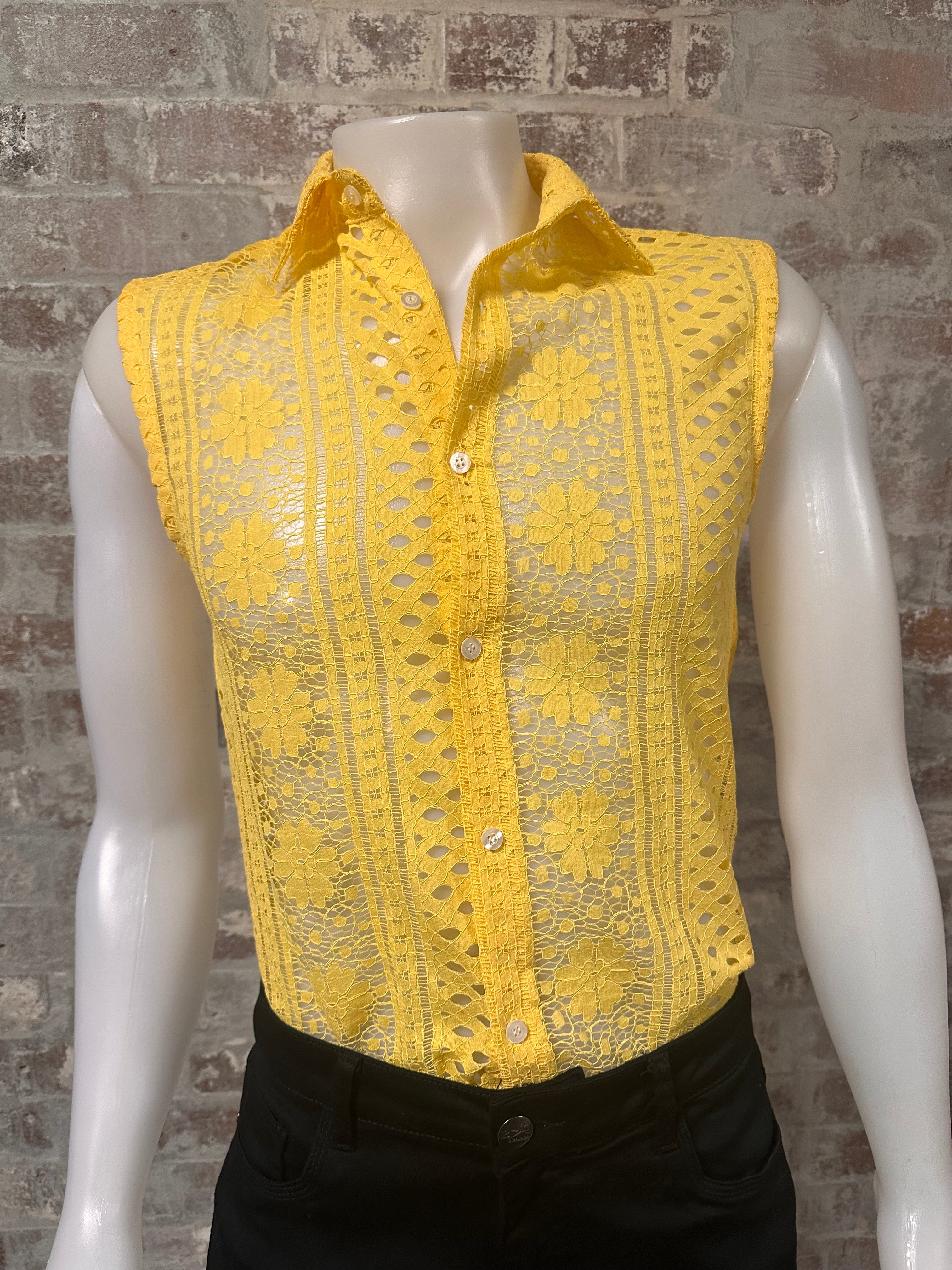 Daly Male Sleeveless Crochet Shirt