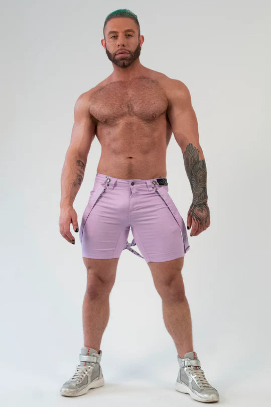 TIGER HORSE GREYSON STRETCH SHORTS GRAPE