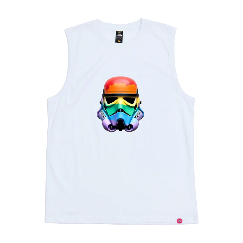 Kris Bee Bacon Daly Male Exclusive Pride Stormtrooper Tank