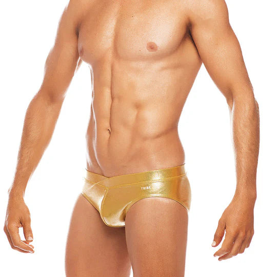 Tribe Las Vegas Lo Rise Swim Brief Gold