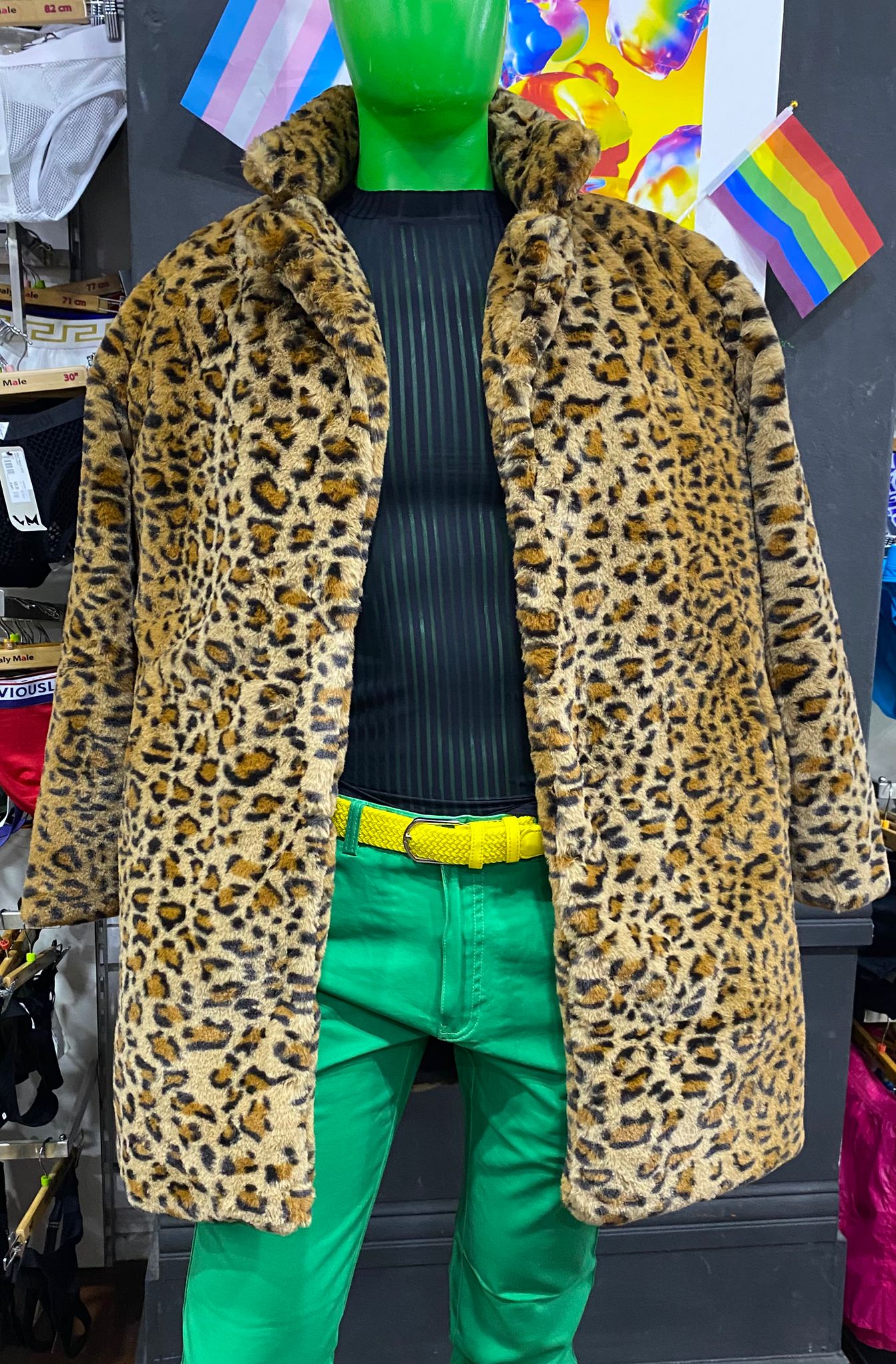 Daly Male Faux Fur Jacket Leopard