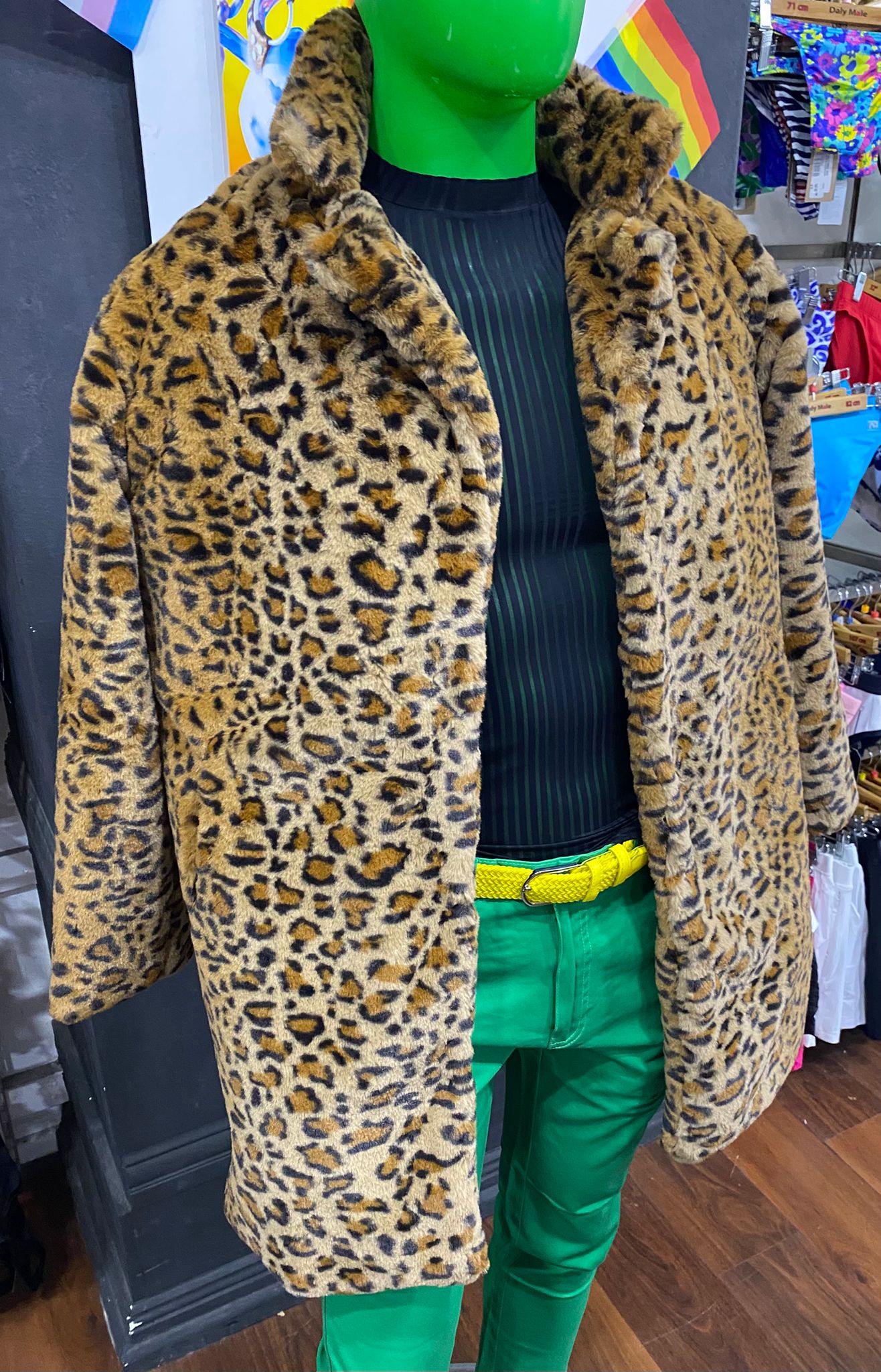 Daly Male Faux Fur Jacket Leopard