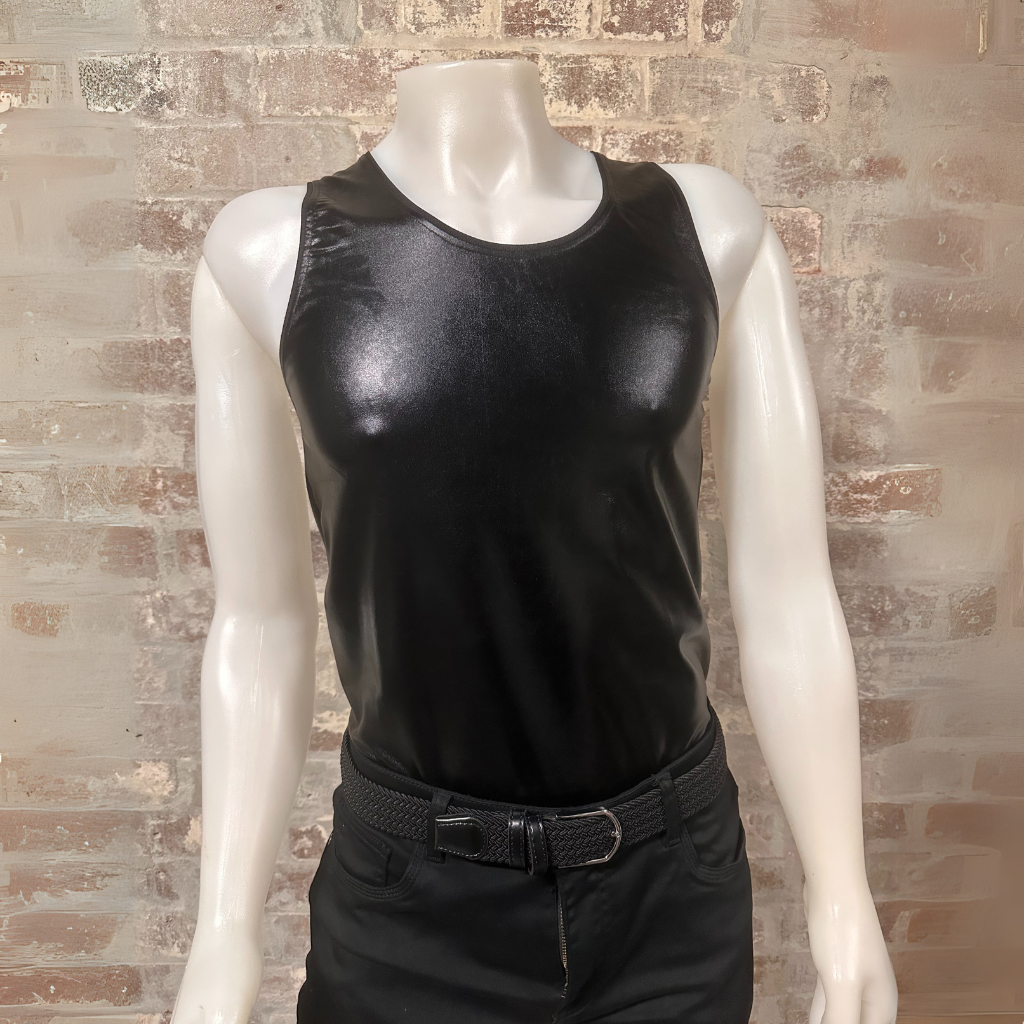 Daly Male Metallic Tank Top Black