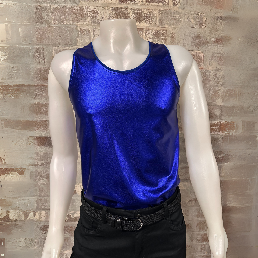 Daly Male Metallic Tank Top Blue