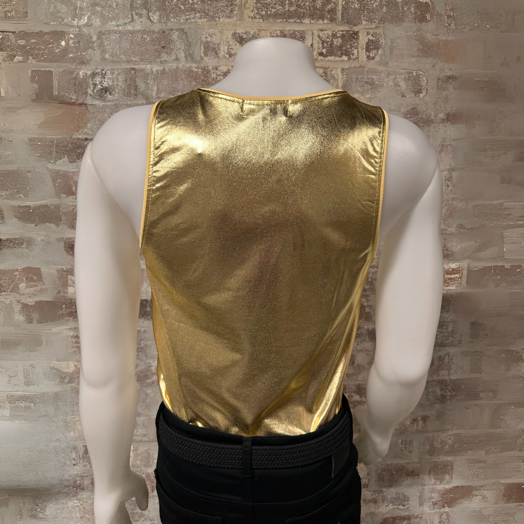 Daly Male Metallic Tank Top Gold