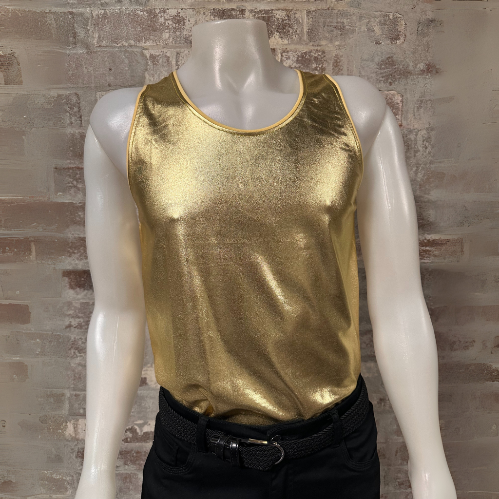 Daly Male Metallic Tank Top Gold