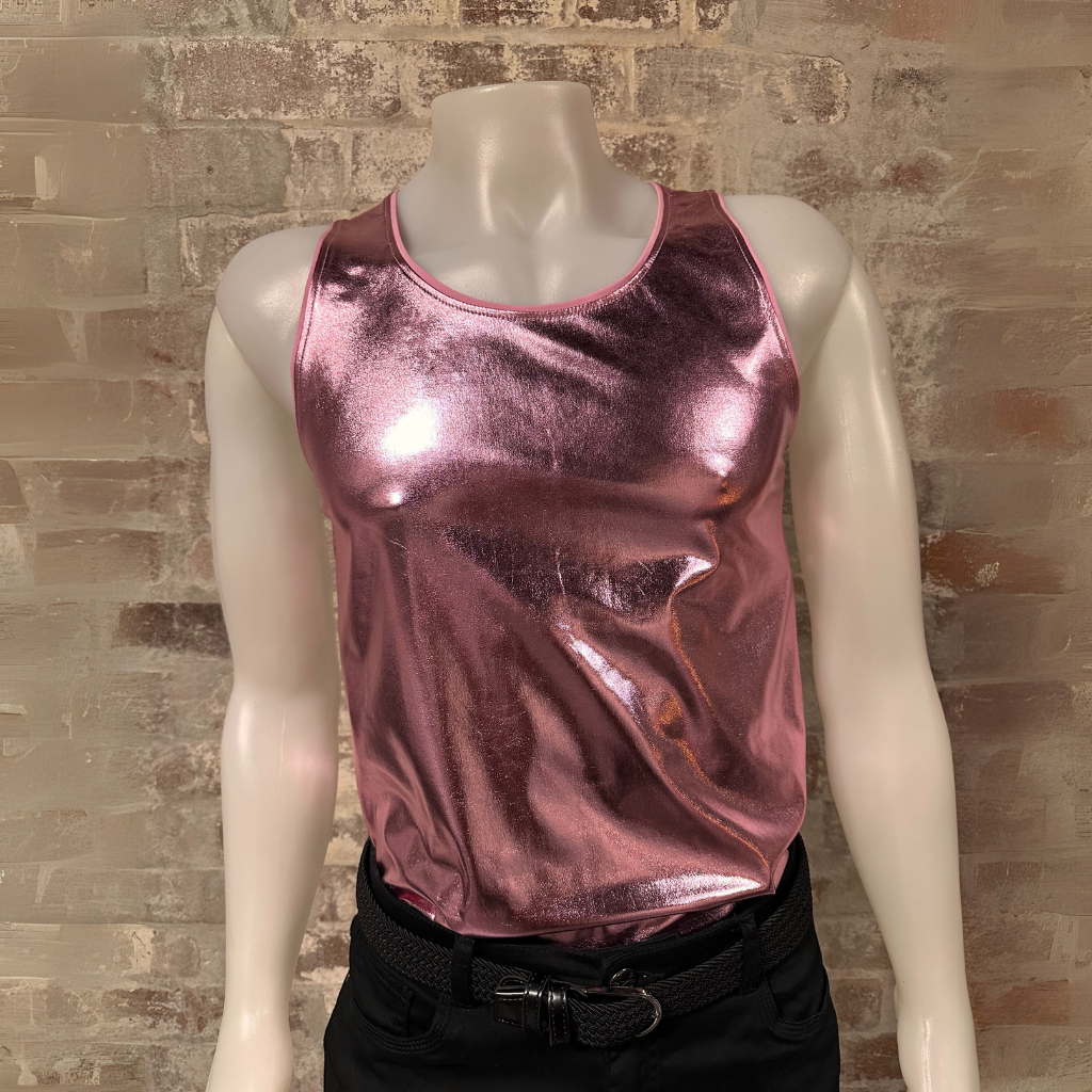 Daly Male Metallic Tank Top Pink