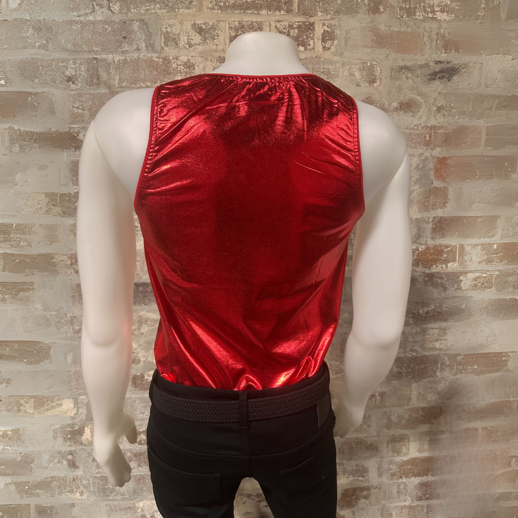 Daly Male Metallic Tank Red