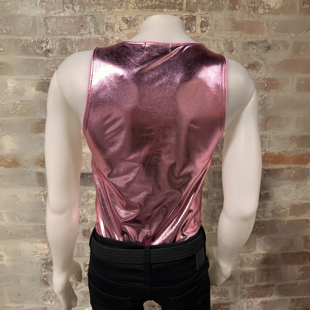 Daly Male Metallic Tank Top Pink