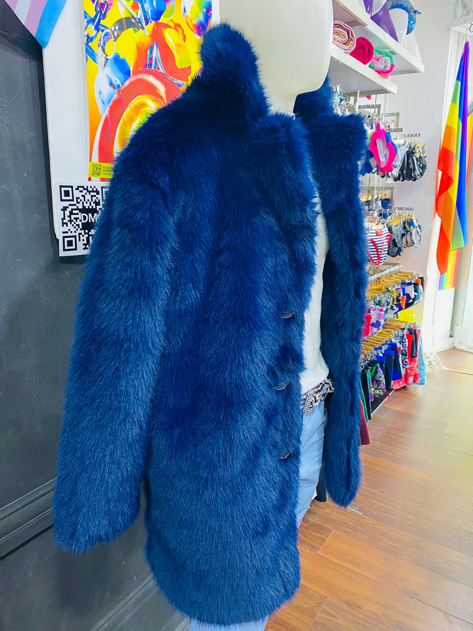 Daly Male Faux Fur Coat Navy