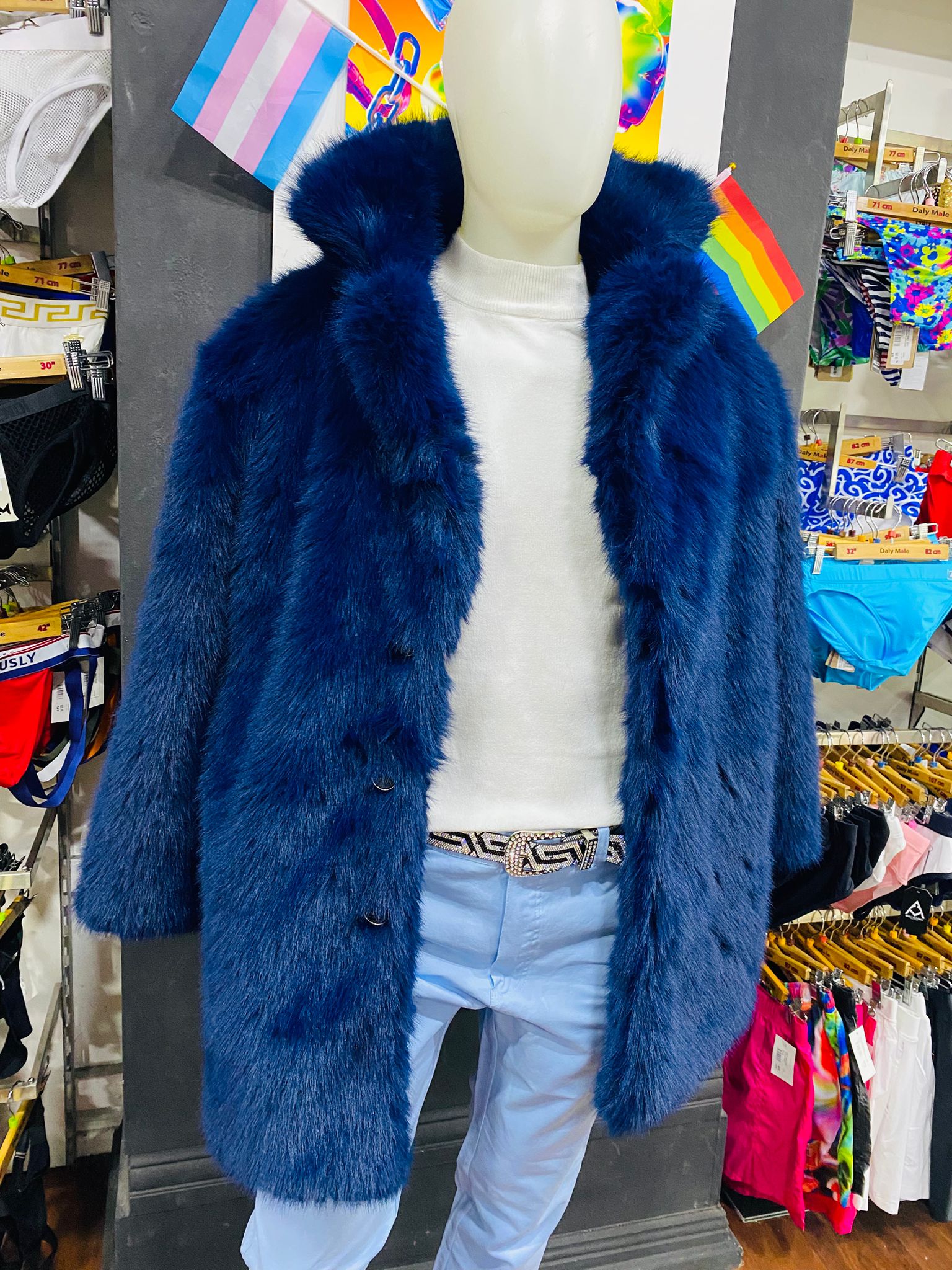 Daly Male Faux Fur Coat Navy
