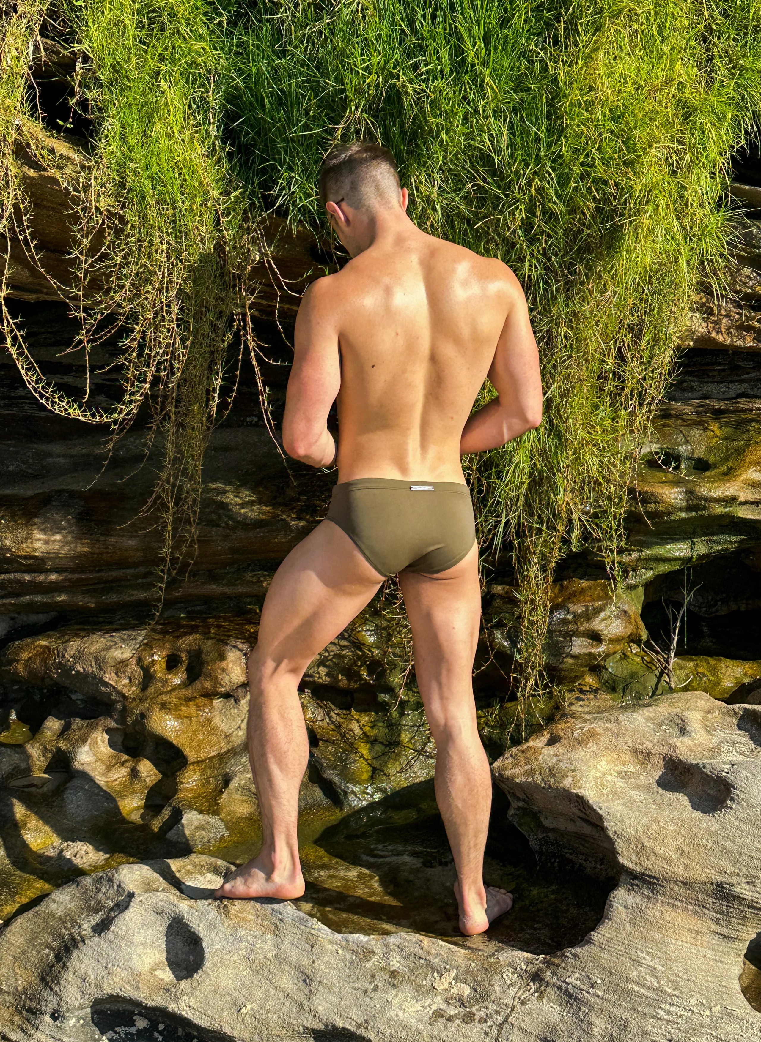 MARK ANTHONY CLASSIC SWIM BRIEF OLIVE