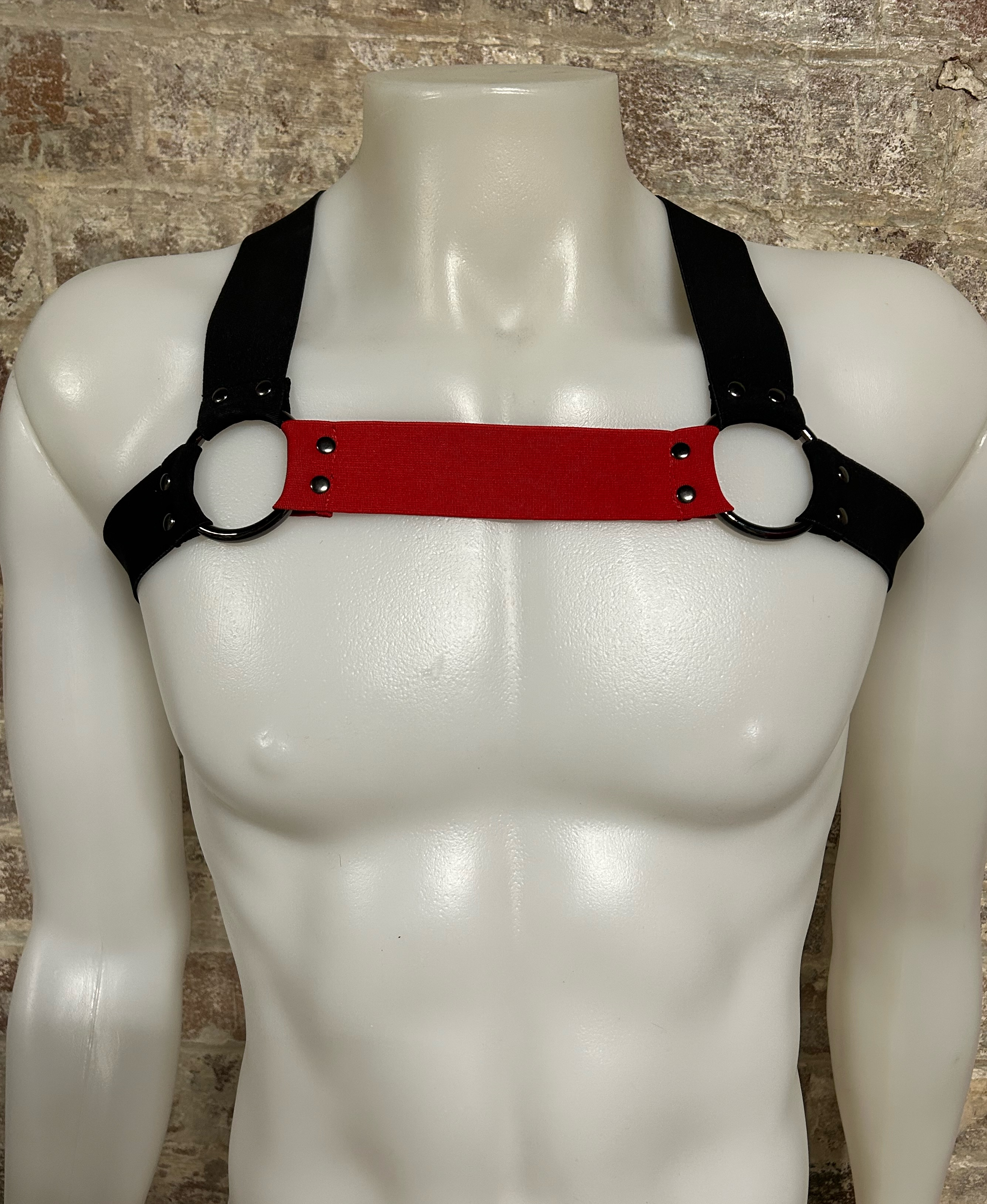 Daly Male Body Harness Black-Red