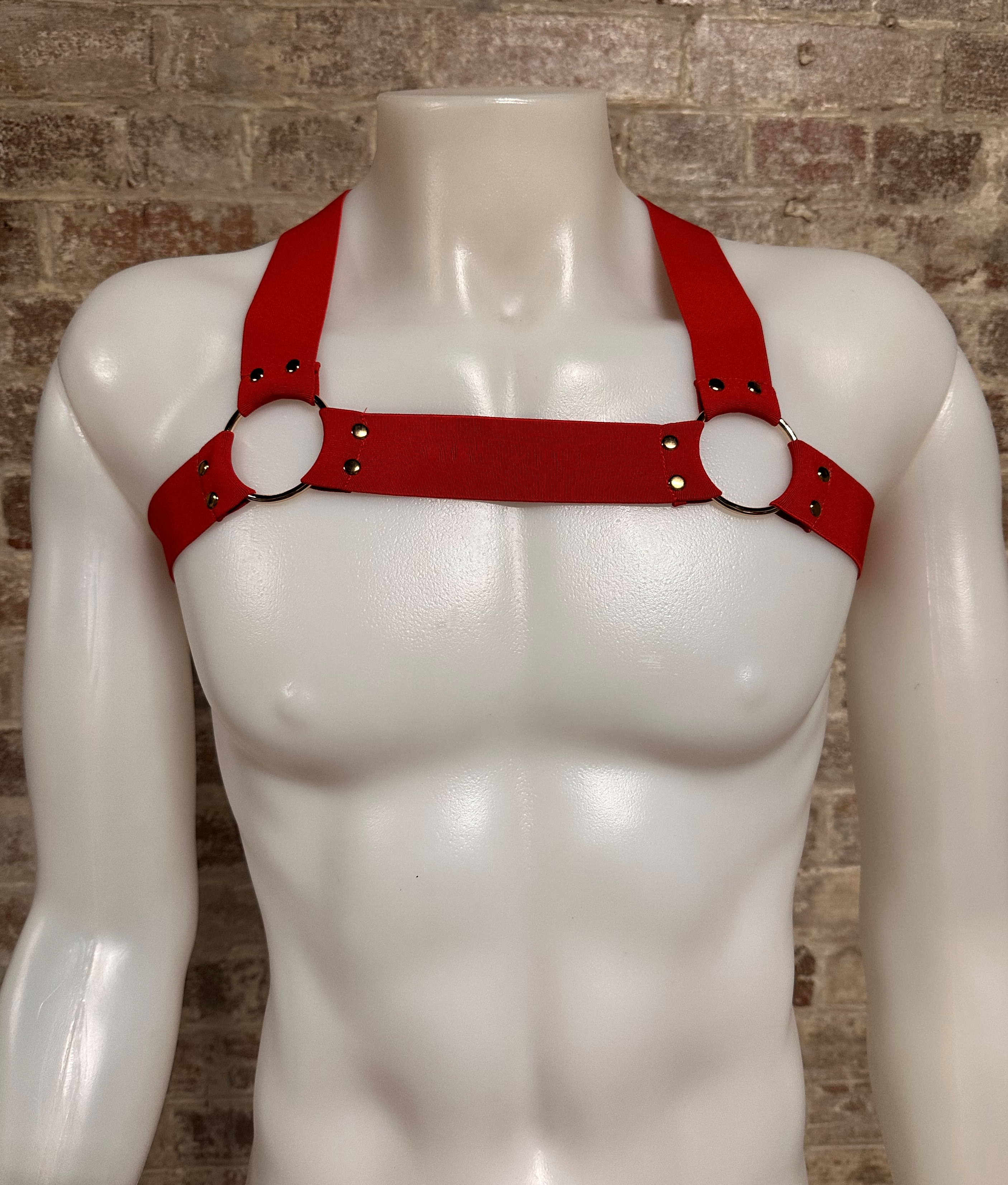 Daly Male Body Harness Red