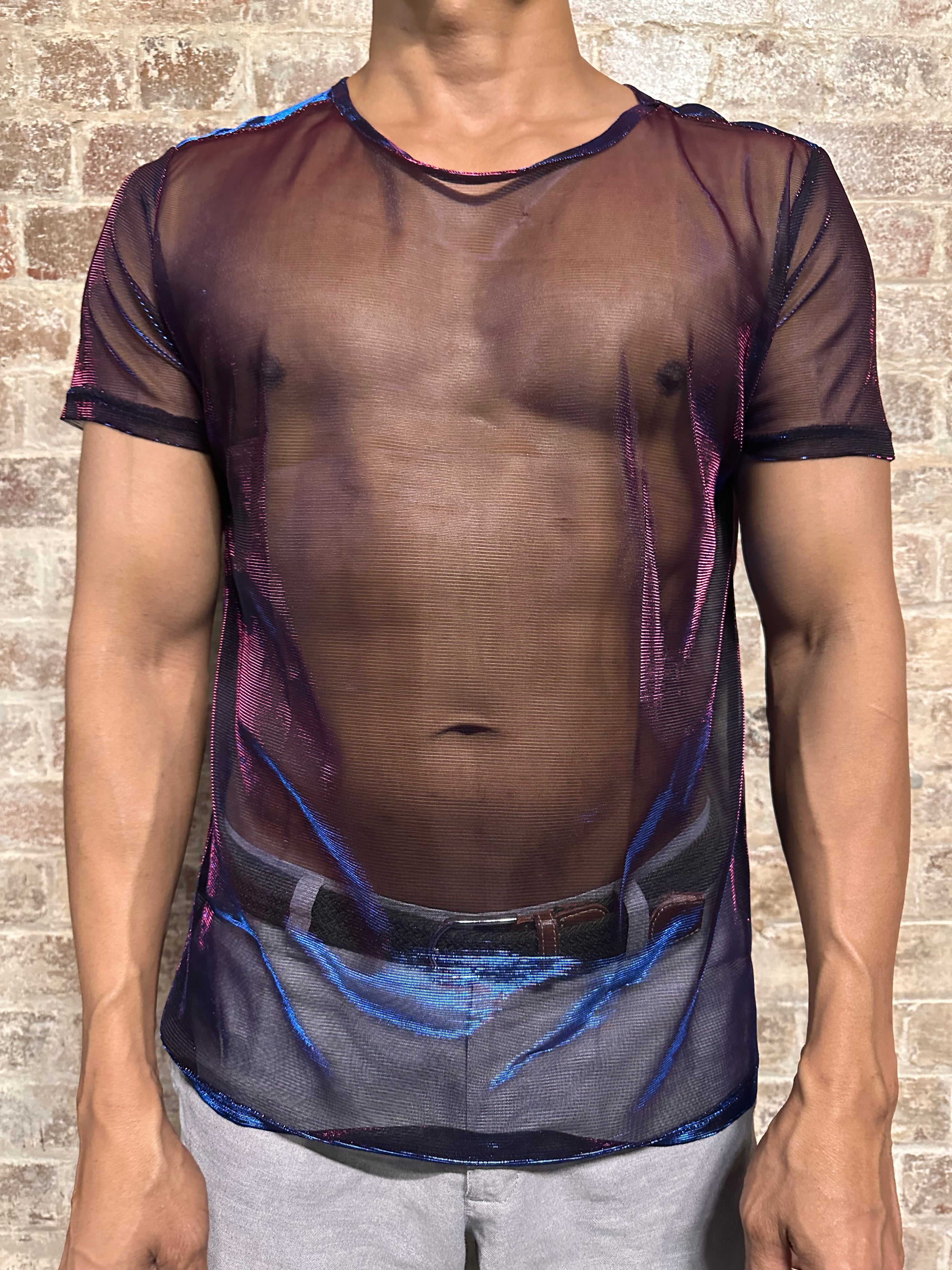 Daly Male Two Tone Sheer Mesh T-Shirt