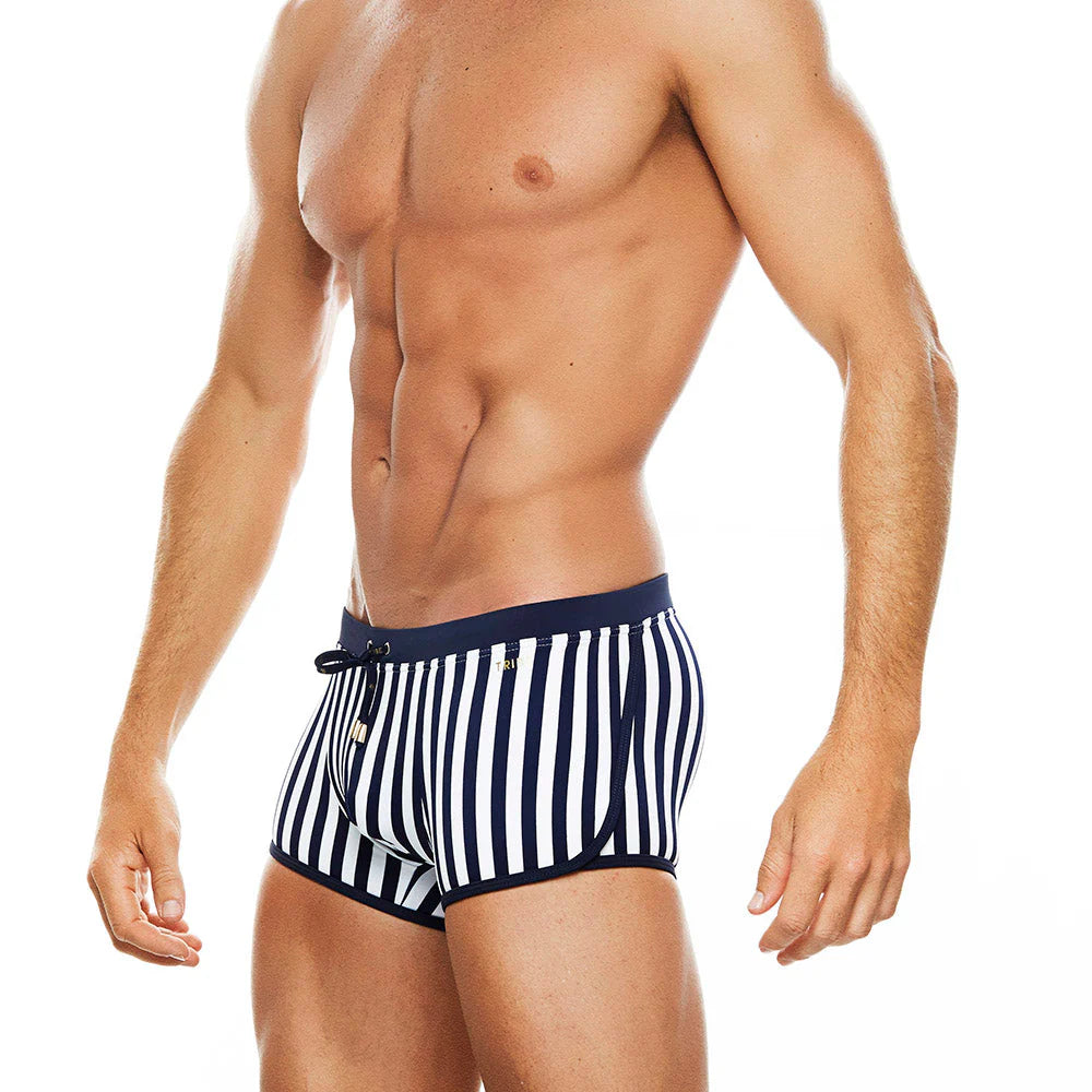 TRIBE SAINT MARTIN SWIM TRUNK NAVY STRIPE