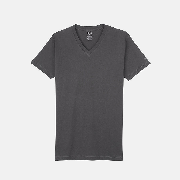 KOO'S V-NECK TEE CHARCOAL